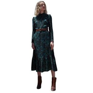 Borgo de Nor Annabella Orchid and Leopard Print Midi Dress